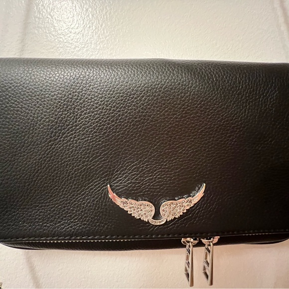 Zadig & Voltaire Black and Silver Rock Leather Shoulder Bag - Picture 3 of 9